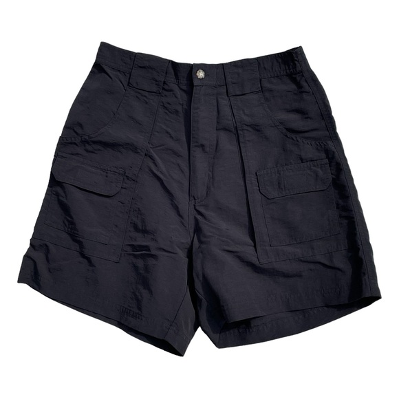 BIKINI BAY Y2K Black Nylon High Waisted Bikini Cover Up Swim Cargo Shorts Sz 12 - Picture 8 of 8